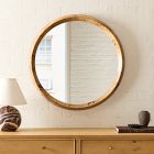 Geo Burled Wood Wall Mirror - Round