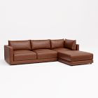Melbourne Leather 3-Piece Ottoman Sectional (116"&ndash;126")
