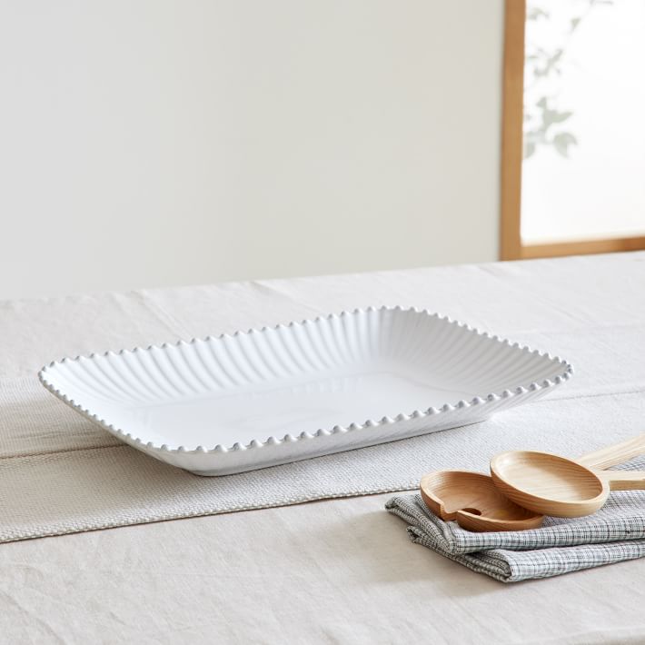 Costa Nova Pearl White Rectangular Platter | West Elm