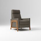 Open Box: Spencer Wood-Framed Leather Recliner - Ludlow Leather Gray Smoke
