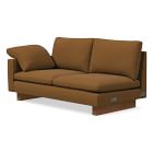 Open Box: Harmony Petite LA 2.5 Seater Sofa, Down Blend, Performance Distressed Velvet, Golden Oak, Dark Walnut