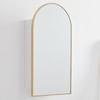 Open Box: Arched Metal Framed Medicine Cabinet (16.5" x 31") - Antique Brass
