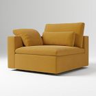 Open Box: Build Your Own - Harmony Extra Deep Sectional, Left-Arm Chair - Performance Velvet Dijon, Dark Walnut Legs