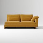 Open Box: Build Your Own - Harmony Extra Deep Sectional, Right-Arm 2 Seater Sofa - Performance Velvet Dijon, Dark Walnut Legs