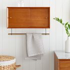 Open Box: Mid Century Bathroom Storage Cabinet - Acorn, Antique Brass