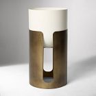 Open Box: Ciro Metal Standing Planter, Tall (12"D x 24"H) - White/Gold