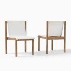 Open Box: Cusco Outdoor Textilene® Stacking Dining Chair, Set of 2 - Driftwood