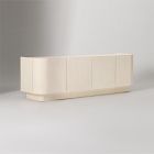 Open Box: Solstice Painted Raffia Media Console (68") - Whitewash