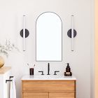 Open Box: Arched Metal Framed Medicine Cabinet, 16.5"W x 31"H - Matte Black