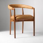 Open Box: Irvine Leather Dining Chair - Ludlow Leather Sesame, Cool Walnut