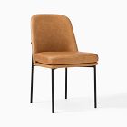 Open Box: Jack Metal Frame Leather Dining Chair - Ludlow Leather Sesame, Dark Bronze