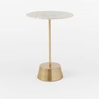 Open Box: Maisie Marble Side Table (16") - White Marble, Antique Brass