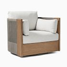 Open Box: Porto Outdoor Swivel Chair - Driftwood &amp; Frost Gray Cushions