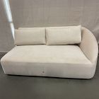 Open Box: Aviana Right Arm 2-Seat Sofa, Bench Seat - Deluxe Velvet Sand, Cool Walnut
