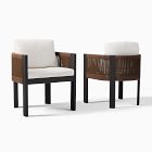 Porto Aluminum Outdoor Dining Arm Chair (Set of 2)