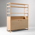 Kody Wood & Paper Cord Kitchen Hutch (58")