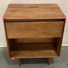 Open Box: Anton Solid Wood Open Nightstand (22"), Charging - Burnt Wax