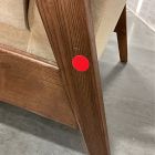 Open Box: Mid-Century Show Wood Recliner - Deluxe Velvet Camel, Pecan