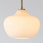 Open Box: Sculptural Glass Shade Pendant, Ribbed Large - Champagne Bronze