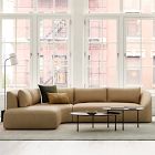 Aviana Leather 3-Piece Bumper Chaise Sectional (122")