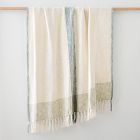 Contrast Border Cotton Slub Throw