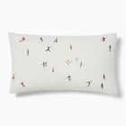 Embroidered Skier Pillow Cover