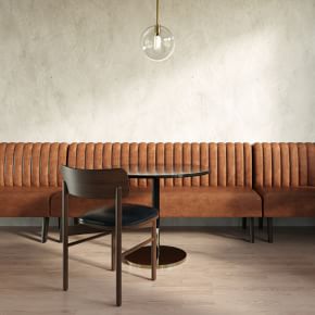 Novak Leather Banquette, Vertical Tufting | West Elm