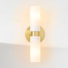 Weston Smooth Glass Indoor/Outdoor Double Short Sconce (16")