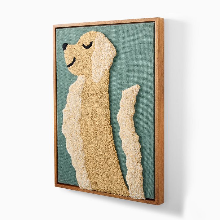 West Elm x PBK Puppy Woven Framed Art - Whimsical Kids Decor