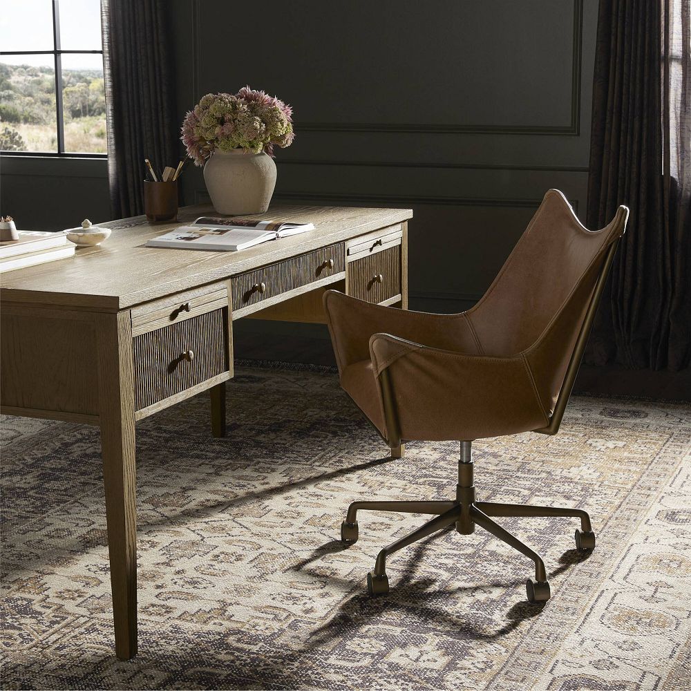 Darcy Slope Leather Desk Chair by West Elm