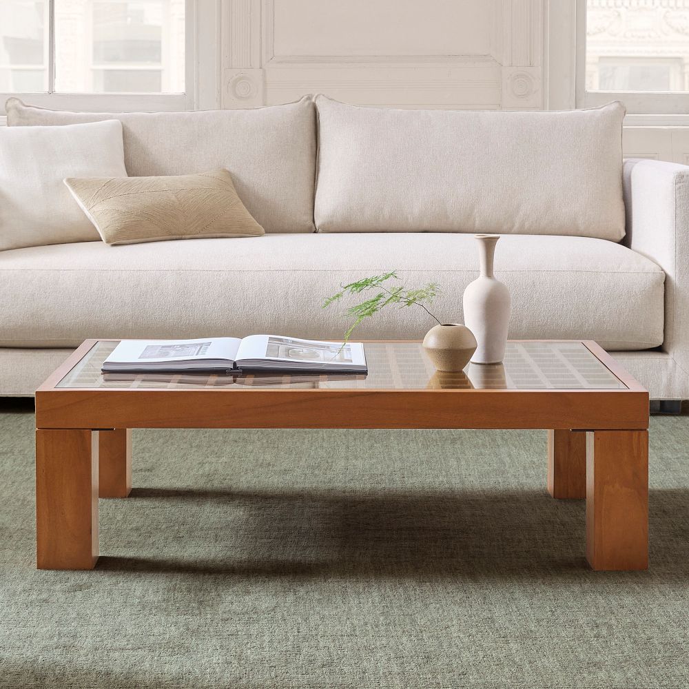Lottie Grid Top Coffee Table (44") by West Elm