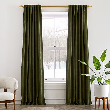 West Elm Cotton Velvet Curtain Panels – 48x84 Inch, Horseradish Color, Set Of 2, New With Tags