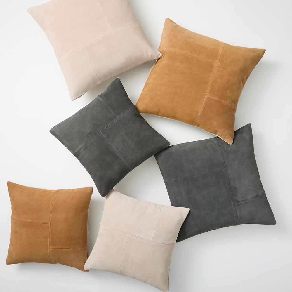 Pieced Suede Pillow Cover by West Elm