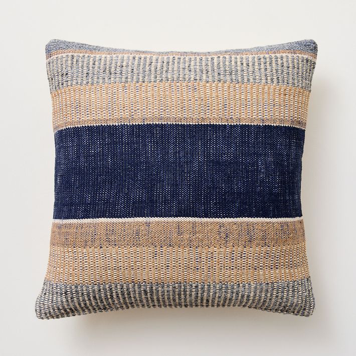 Cuscino Per Dondolo O Panca Da Esterno - Pillow Perfect Stripe 45x114 Cm - Resistente Alle Intemperie E Allo Sbiadimento, Con Lacci - Colore Blu/Azzurro - 3