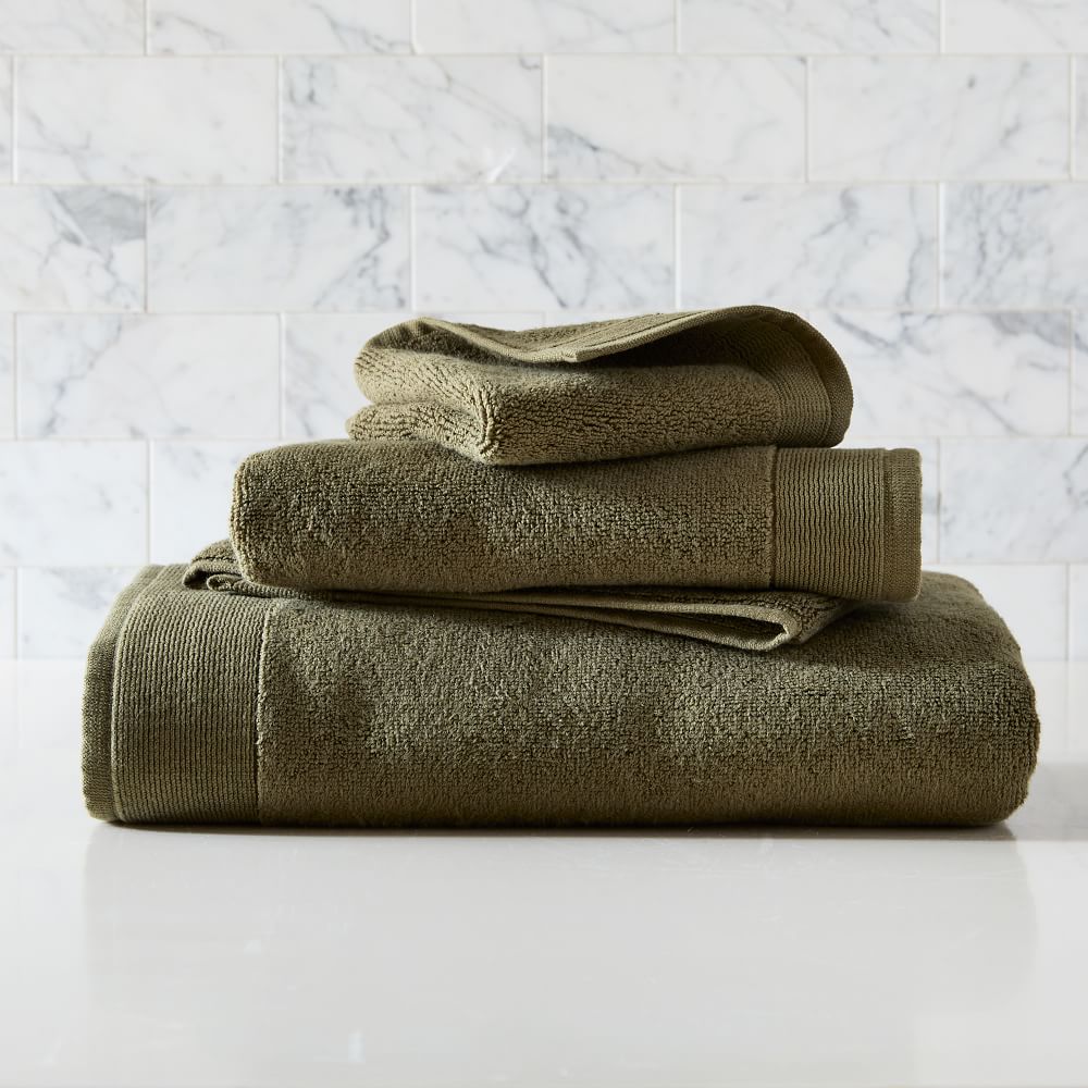 Plush Fibrosoft™ Towel Sets - Dark Olive, Set of 3 - (Bath Towel, Hand Towel, Washcloth)