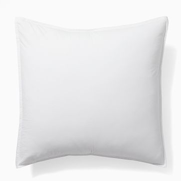 Organic Washed Cotton Percale Euro Sham, White