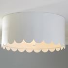 Open Box: Scalloped Metal Flush Mount, White, WE Kids