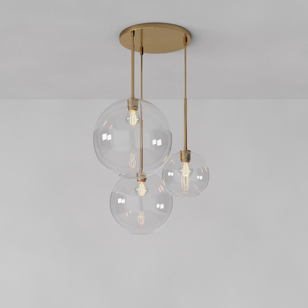 Sculptural 3-Light Globe Chandelier