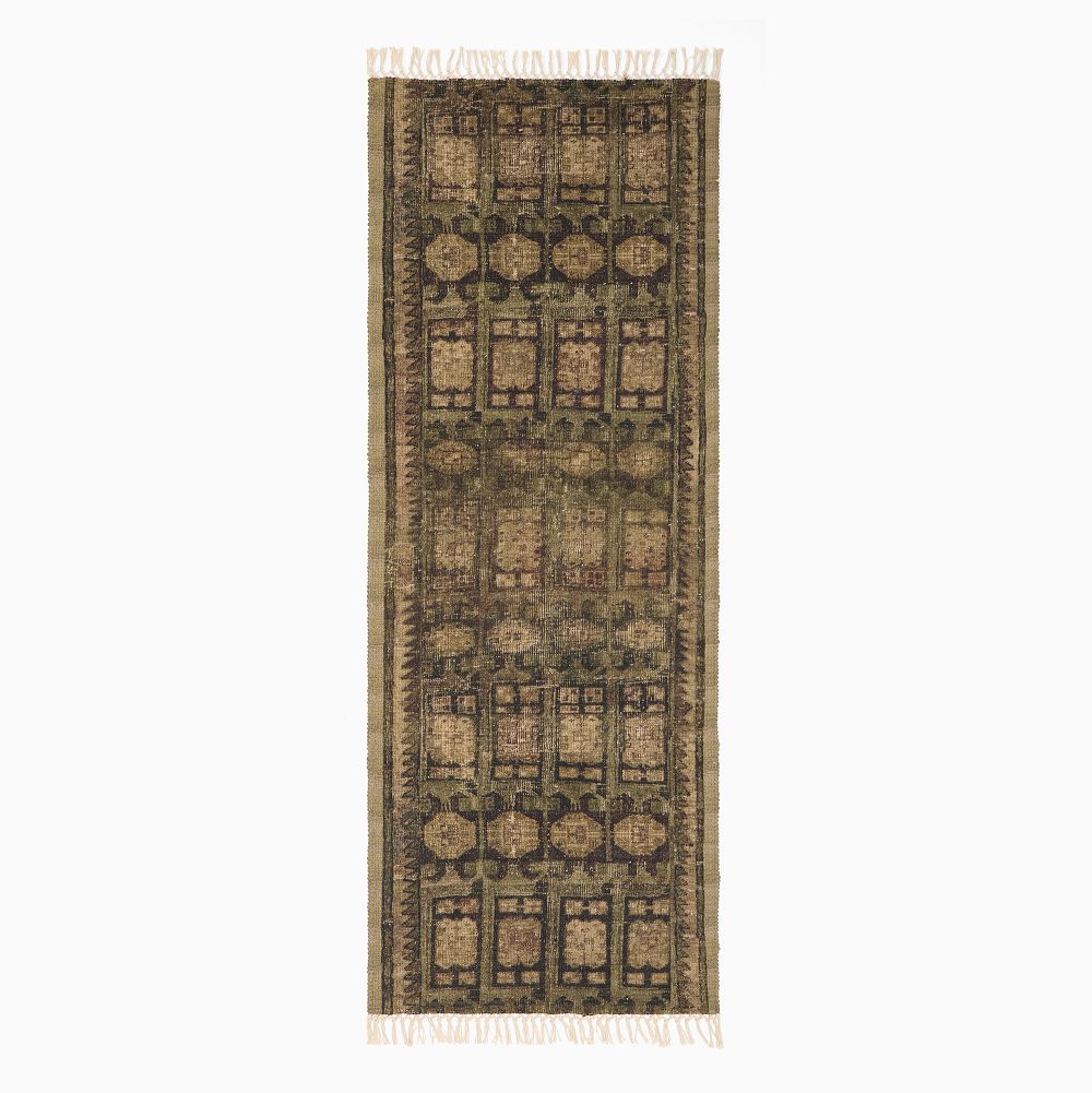 Camelia Reversible Persian Rug - Color Dark Olive, 2.5 X 7