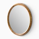 Geo Burled Wood Wall Mirror - Round