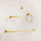 Reeded Bathroom Hardware - Antique Brass