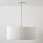 Short Drum Pendant - White Pleated