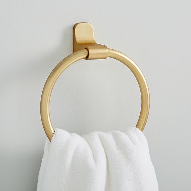 Towel Ring Bath Hand Antique Brass Finish Wall Mounted Bathroom Towel Holder With Blue And White Porcelain Sticker