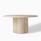 Menorca Faux Travertine Outdoor Round Dining Table (60")