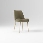 Open Box: Finley Low-Back Dining Chair, Set of 2 - Performance Chenille Crossweave Elm, Champagne Bronze