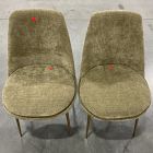 Open Box: Finley Low-Back Dining Chair, Set of 2 - Performance Chenille Crossweave Elm, Champagne Bronze