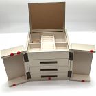 Open Box: Modern Fluted Jewelry Box, Cube (10") - Champagne