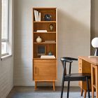 Mid-Century Narrow Bookcase w/ Closed Storage (20.5")