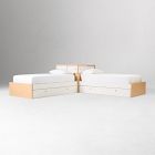 Ziggy Twin Platform Storage Beds w/ Corner Shelf Headboard