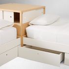 Ziggy Twin Platform Storage Beds w/ Corner Shelf Headboard